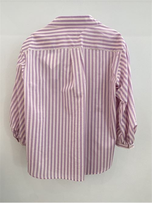 ivory/lilac women's shirt in cotton and silk canvas MAXMARA WEEKEND | 2351110731600022
